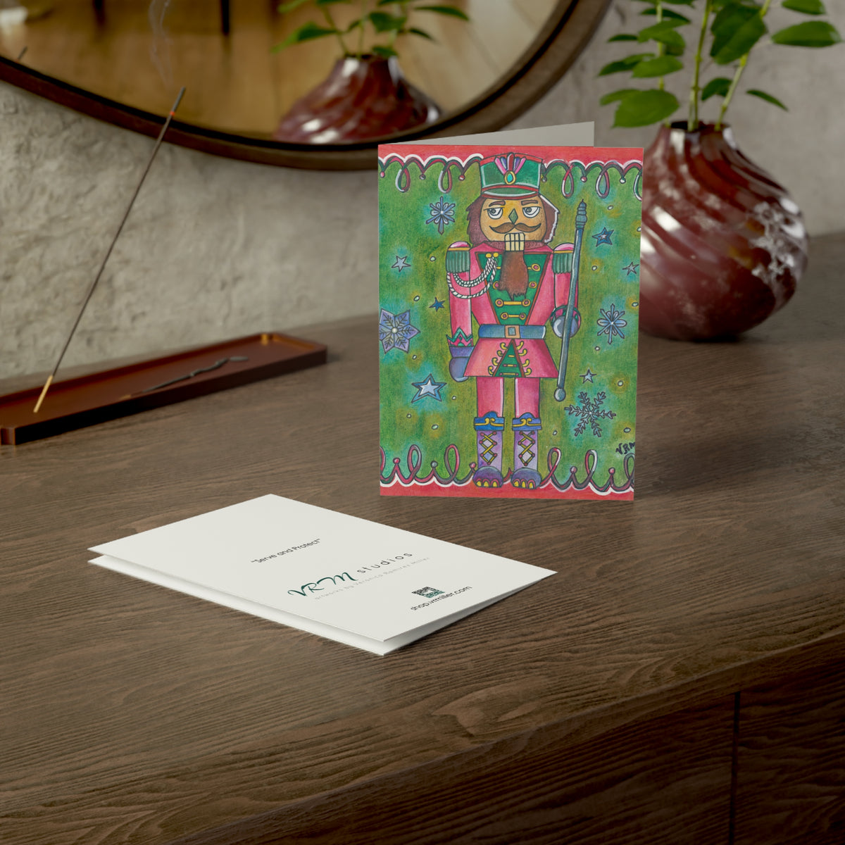 Nutcracker Christmas Card | Nutcracker Soldier Greeting Card | Holiday Note Card | Christmas Keepsake | Original Art by VRM Studios