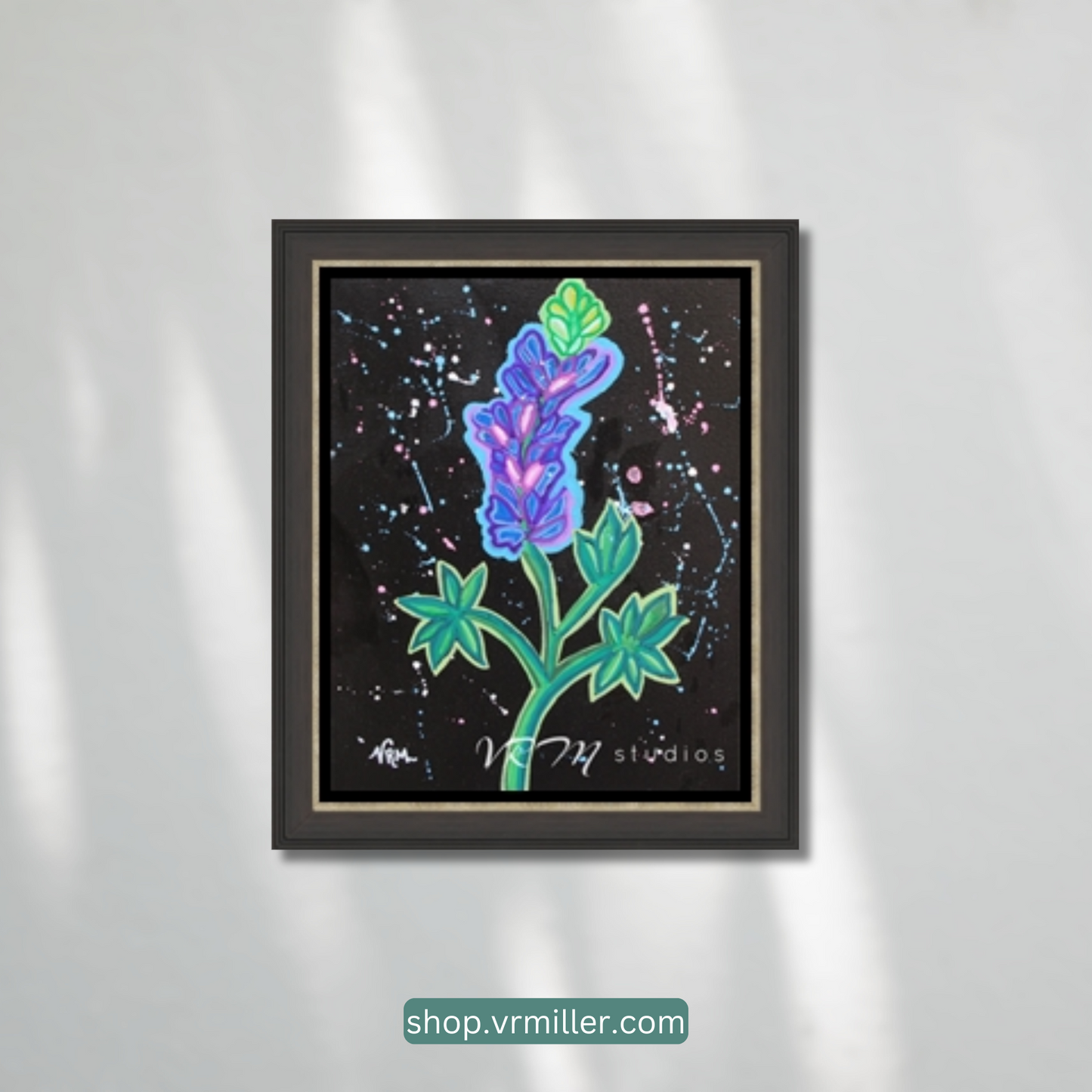 Neon Bluebonnet, framed, 8x10 inches