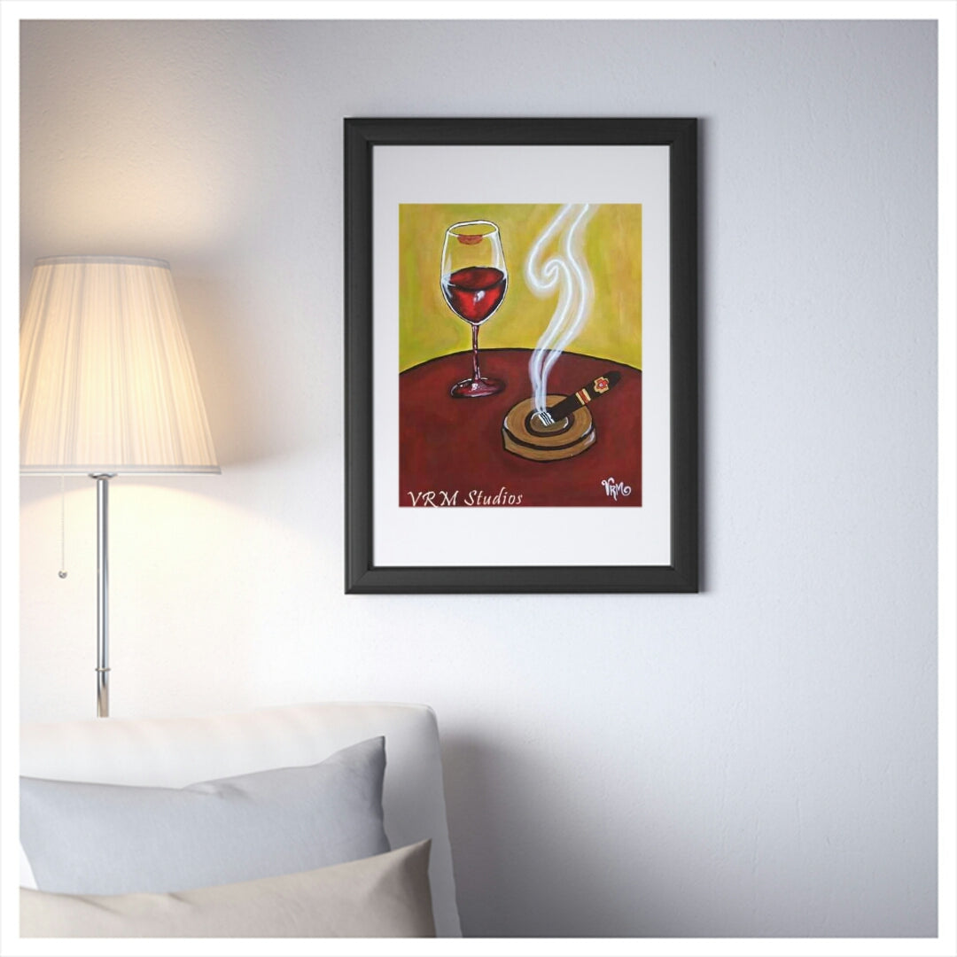 ***Custom Print for Rita VR***, Wine and Smoke, folk art print pro-lustre photo paper, unmatted