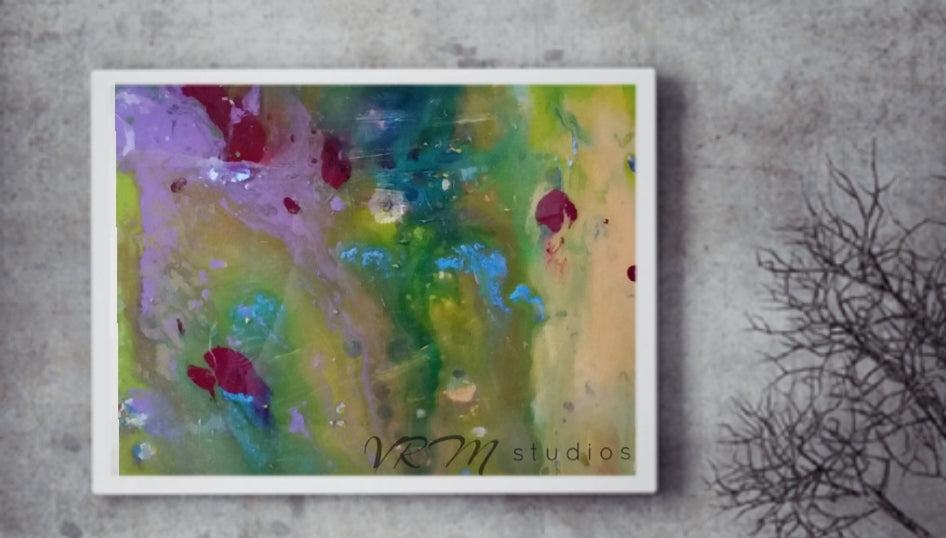 Dreaming, original fluid painting on canvas, 11x14 inches