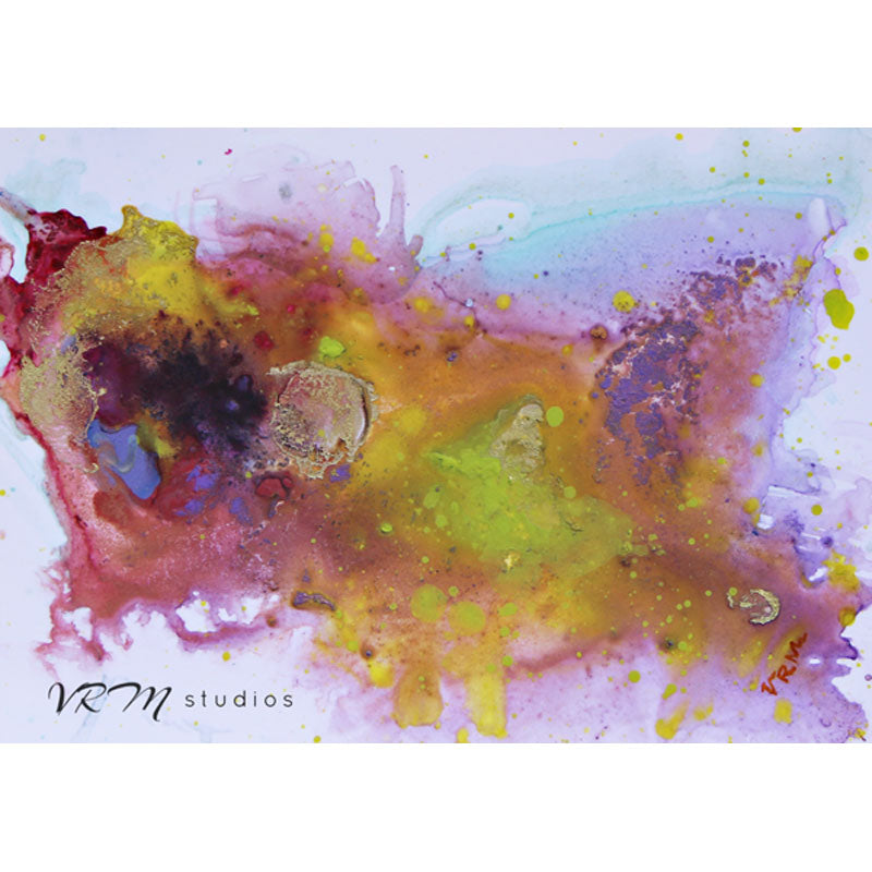 Rain, Rain, original fluid art painting on yupo paper, matted, 11x14 i –  VRM Studios
