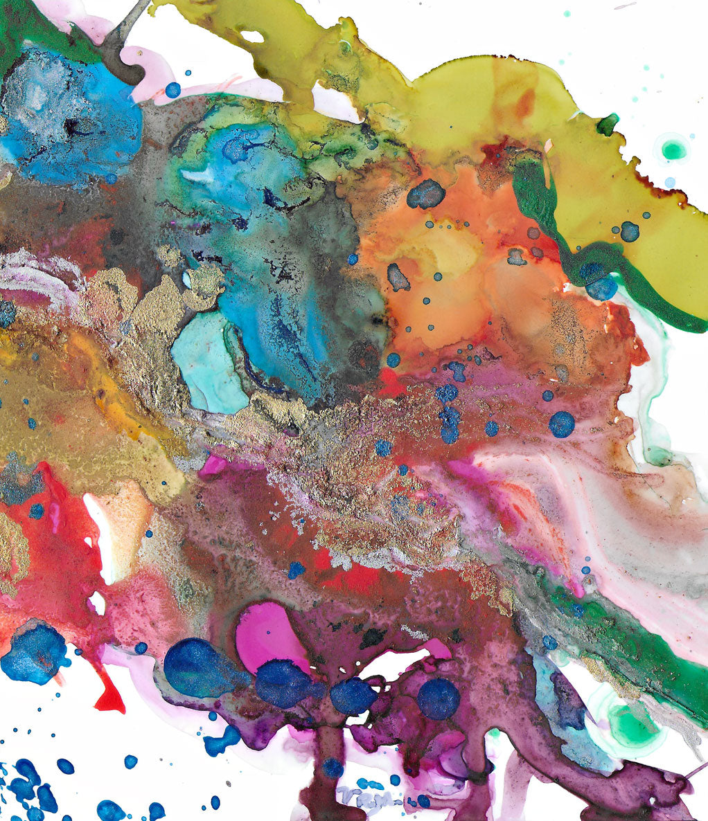 The Golden Rule, original fluid art painting on photo paper, matted, 11x14 inches