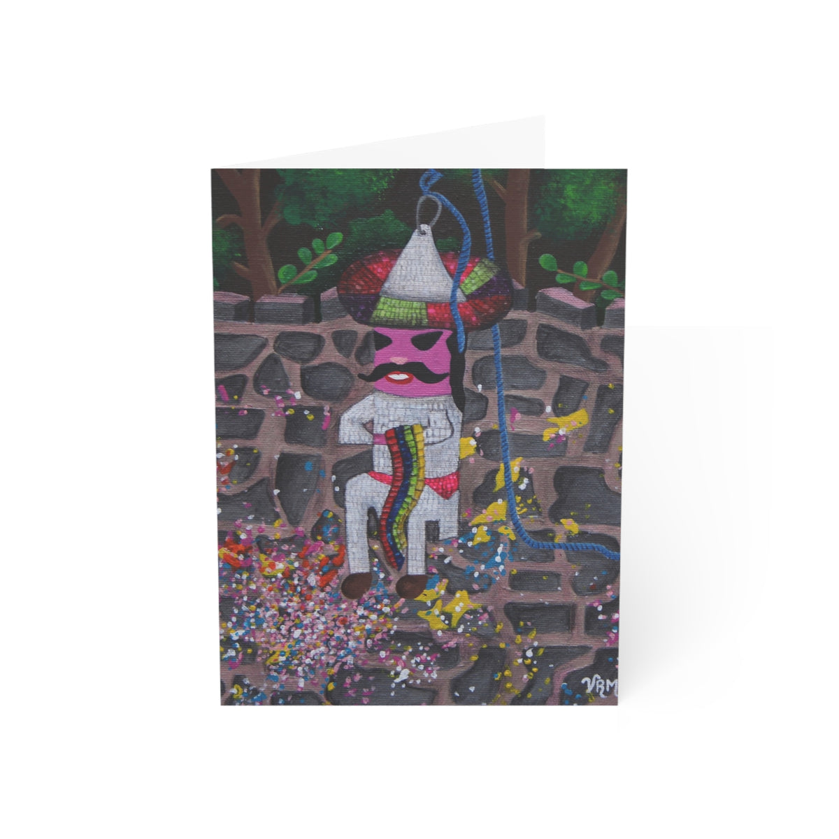 Señor Piñata Greeting Card | Colorful Fiesta Birthday Card | Mexican Party Art | Blank 5x7 Card | Personalized Message