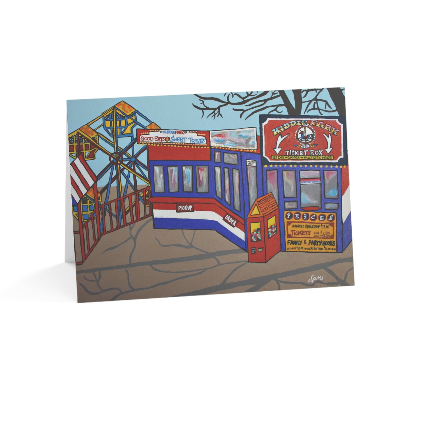 Kiddie Park Greeting Card | San Antonio Texas Art Card | Historic Amusement Park | Childhood Memories | Original Artwork by VRM Studios