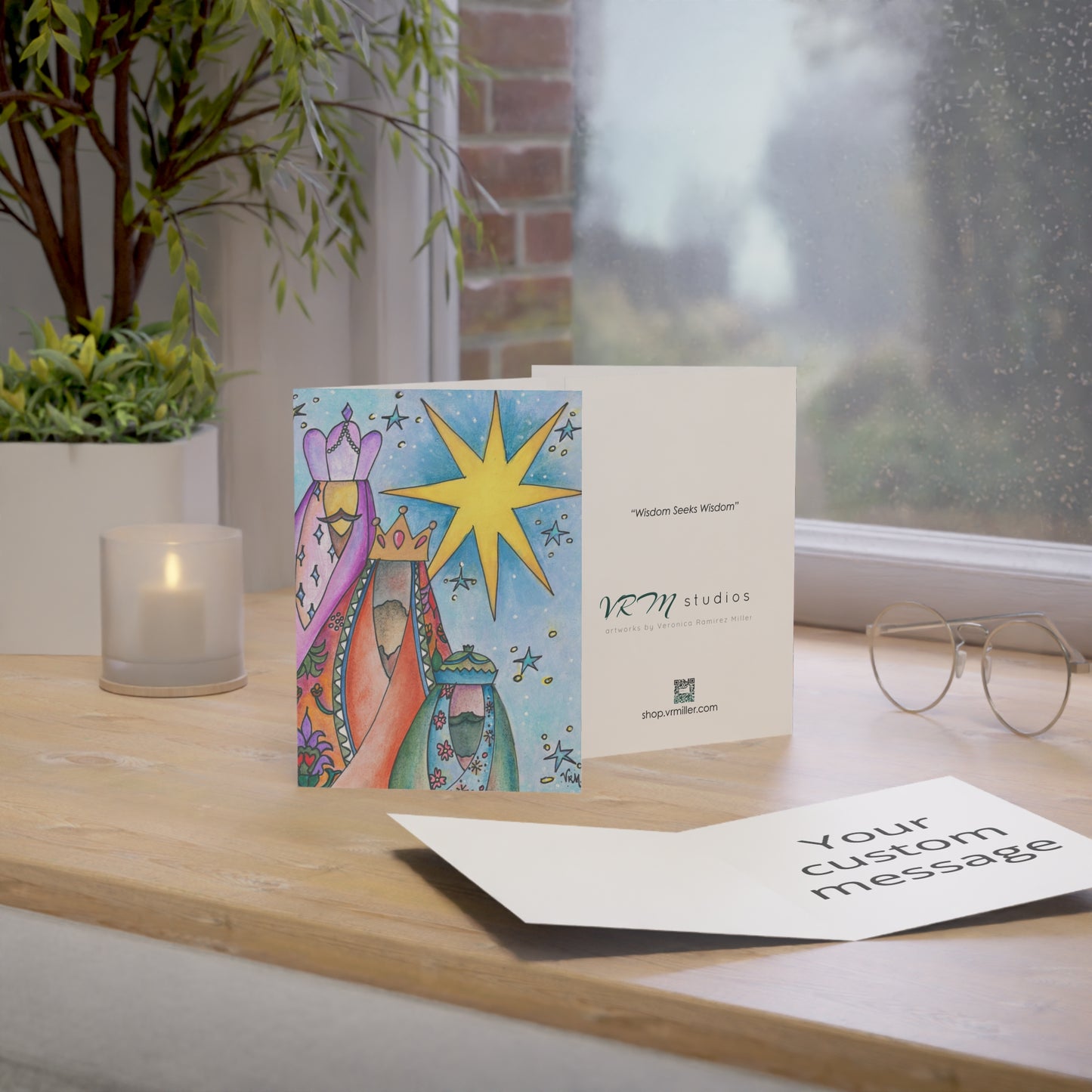 Three Wise Men Christmas Card | Nativity Greeting Card | Christian Holiday Card | Three Kings Religious Christmas Card | Original Art