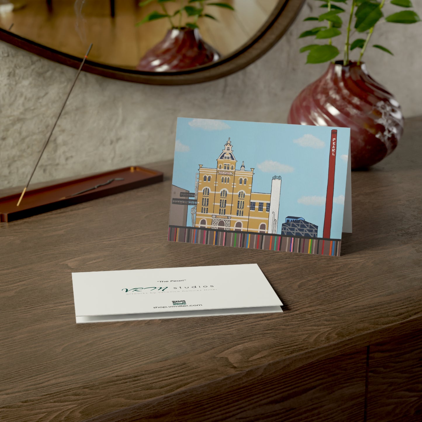 Pearl San Antonio Greeting Card | Pearl Brewery Art Card | San Antonio Texas Gift | Historic Landmark | Original Artwork by VRM Studios
