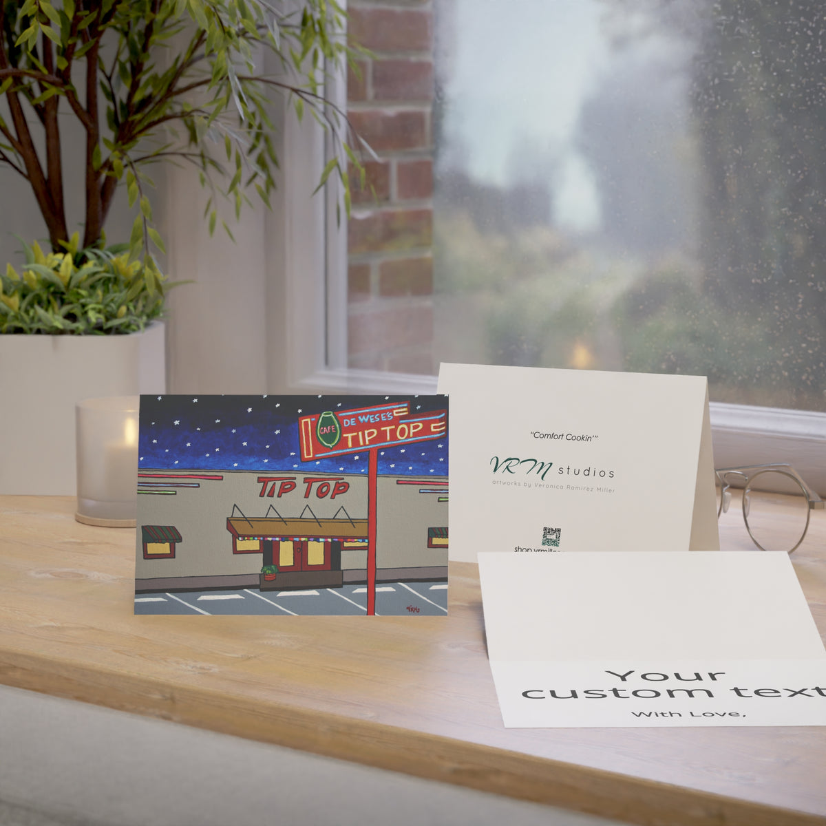 Tip Top Cafe Greeting Card | San Antonio Texas Art Card | Historic Diner Illustration | Texas Gift | Original Artwork by VRM Studios