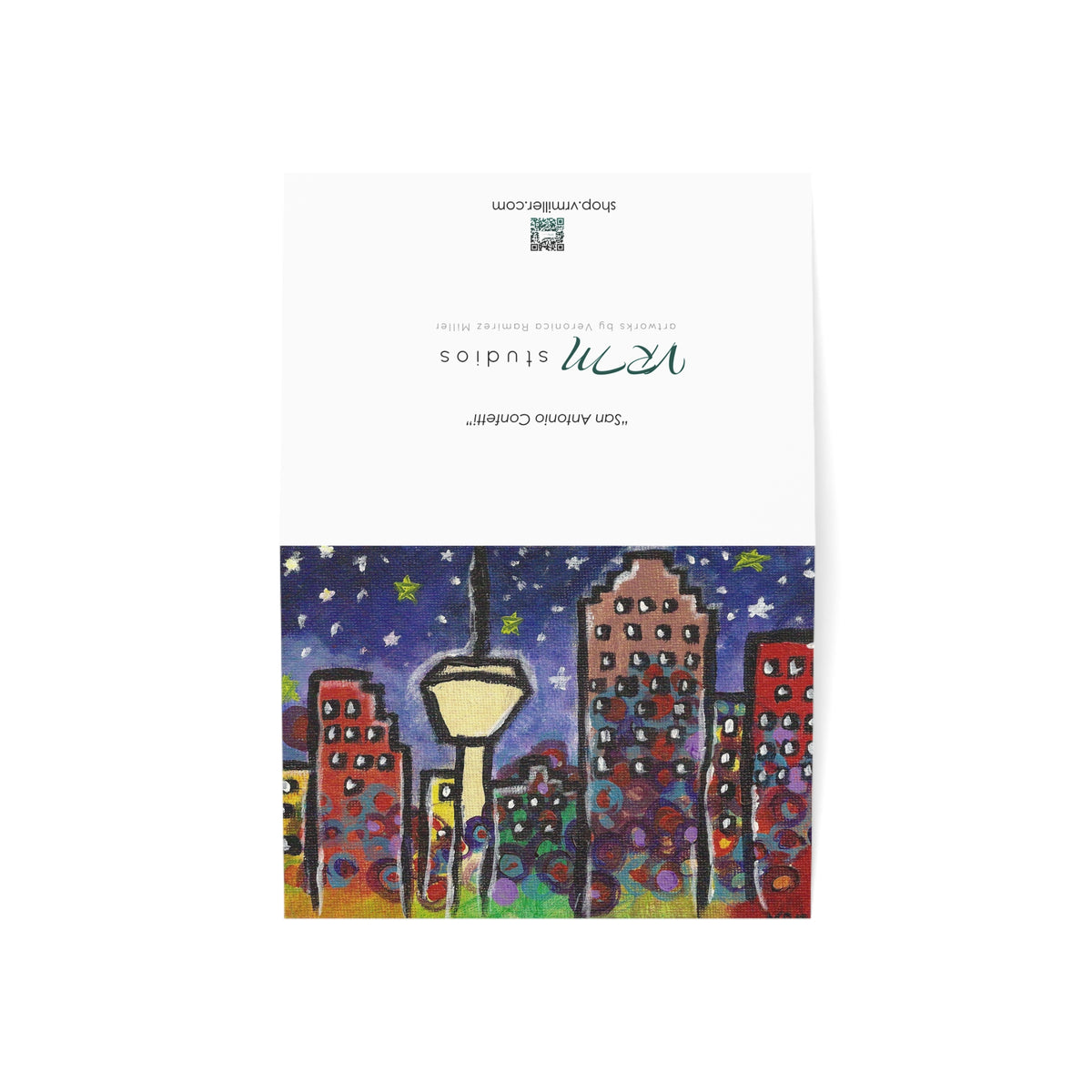 San Antonio Greeting Card | Texas Cityscape Card | San Antonio Skyline Art Card | Texas Gift | Blank Note Card | Original Artwork