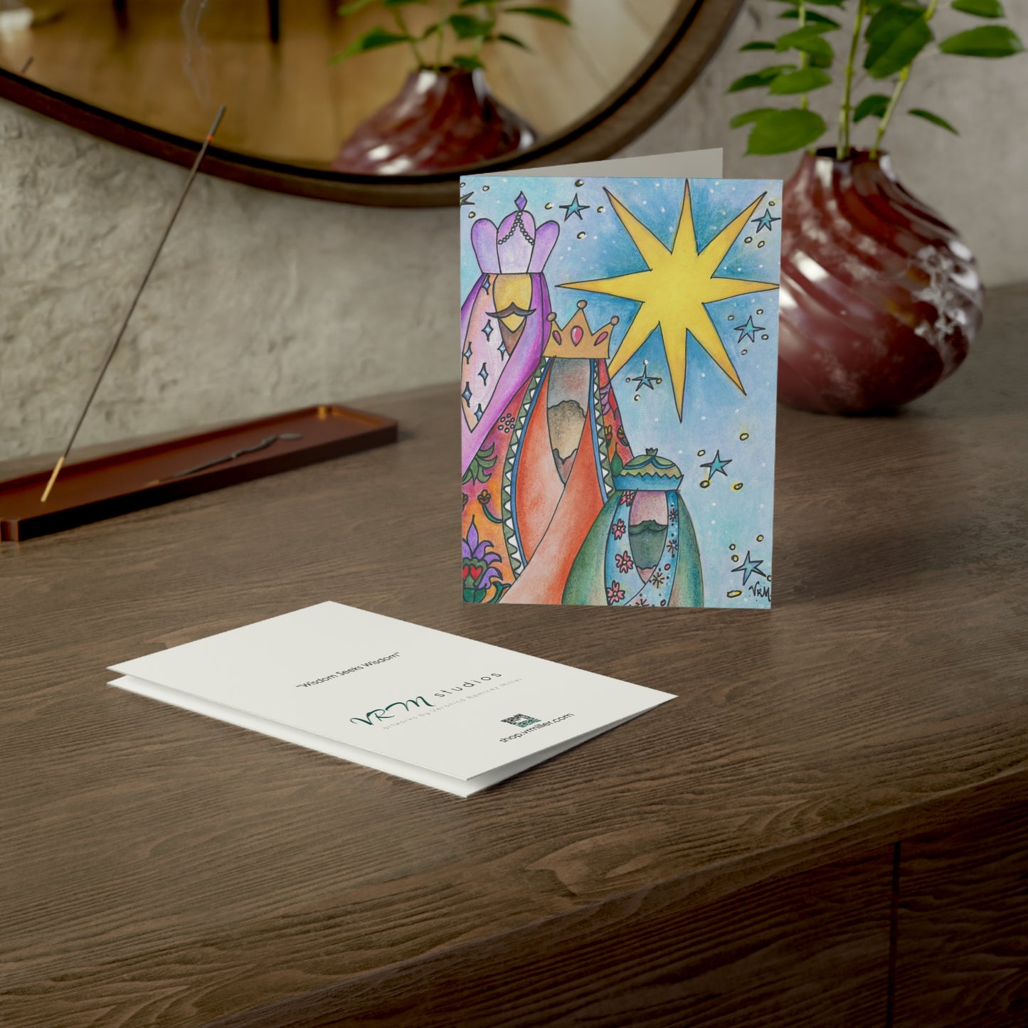 Three Wise Men Christmas Card | Nativity Greeting Card | Christian Holiday Card | Three Kings Religious Christmas Card | Original Art