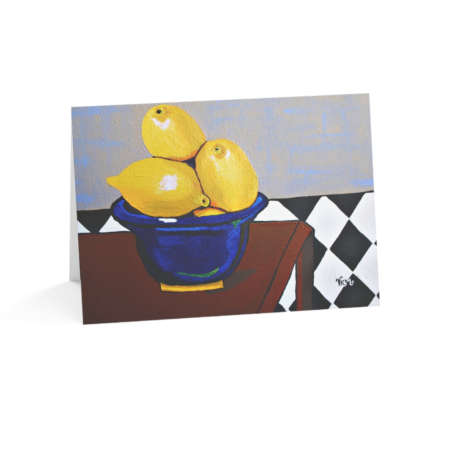 Lemon Greeting Card | Citrus Still Life Art Card | Kitchen Art Greeting Card | Housewarming Gift | Original Artwork by VRM Studios