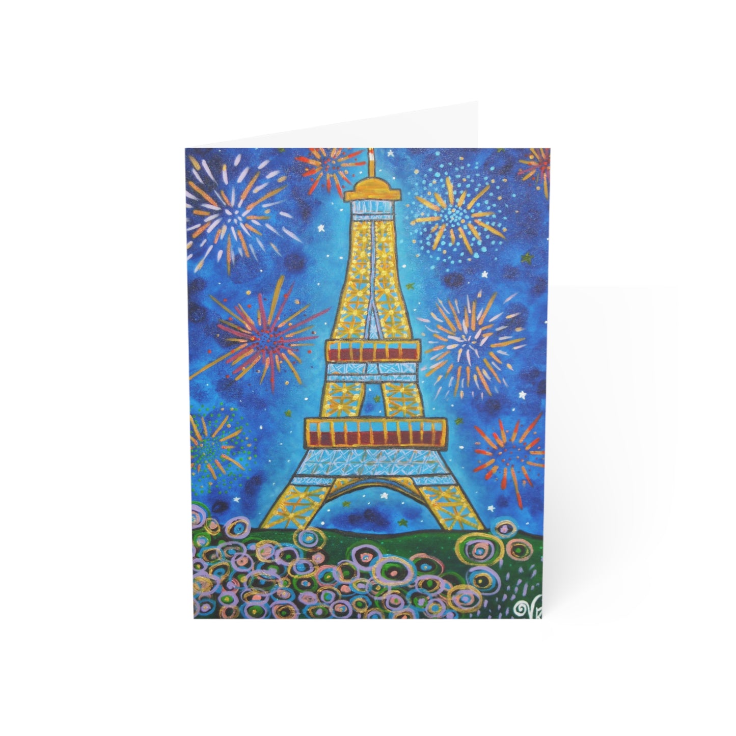 Eiffel Tower Greeting Card | Paris Art Card | Paris Skyline Greeting Card | France Travel Gift | Romantic Card | Original Artwork