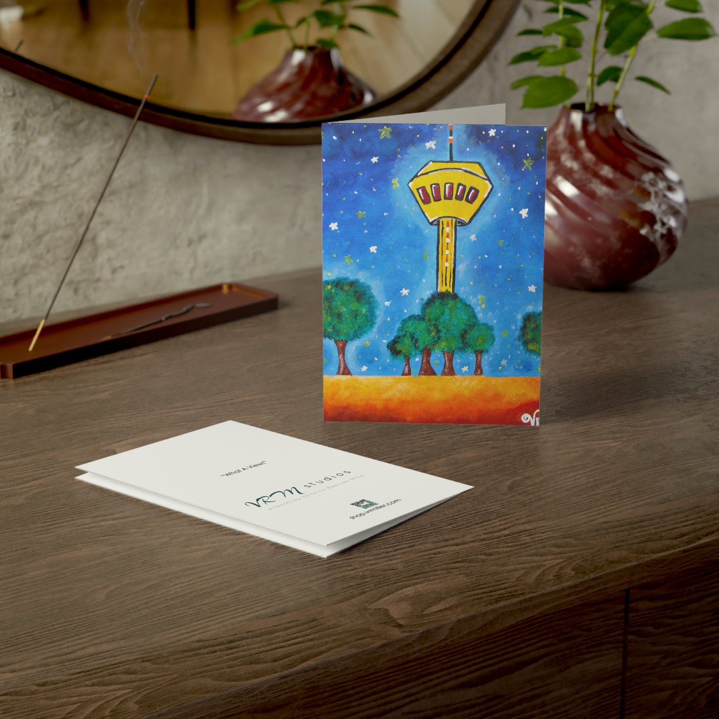 Tower of the Americas Greeting Card | San Antonio Texas Art Card | Texas Landmark Gift | Skyline Greeting Card | Original Artwork