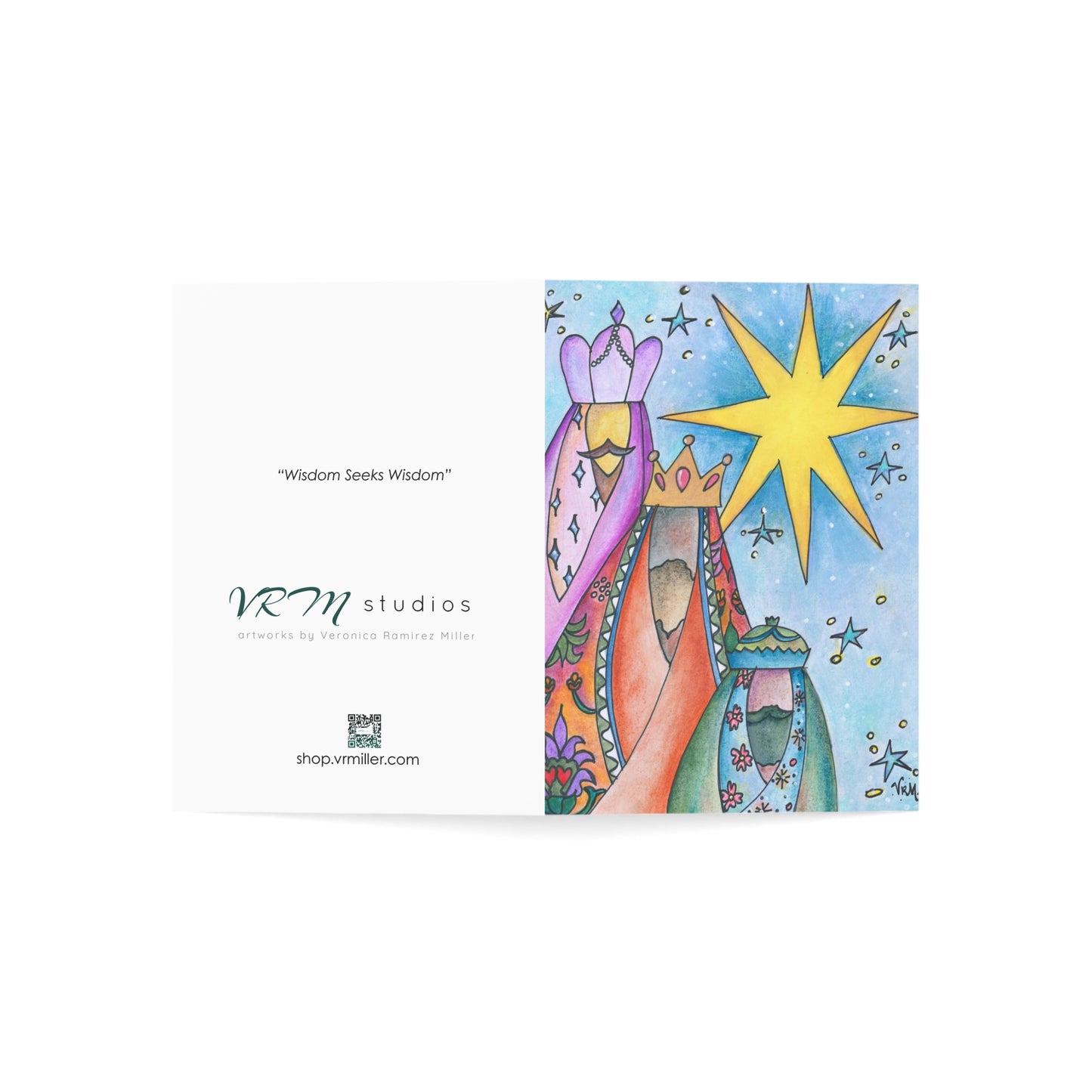 Three Wise Men Christmas Card | Nativity Greeting Card | Christian Holiday Card | Three Kings Religious Christmas Card | Original Art