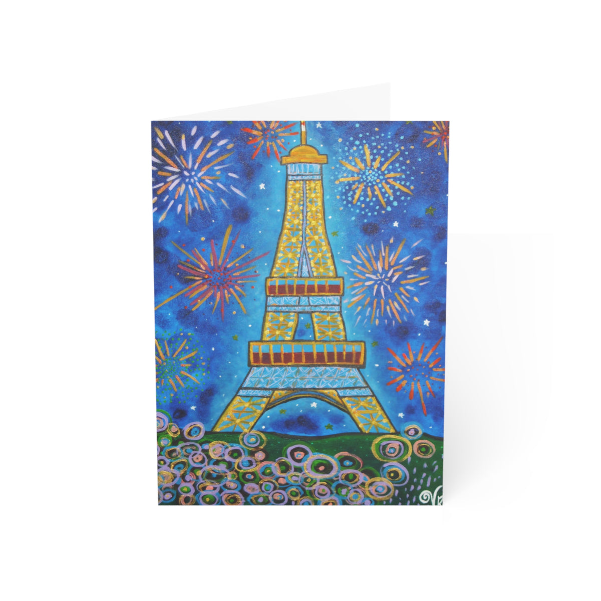 Eiffel Tower Greeting Card | Paris Art Card | Paris Skyline Greeting Card | France Travel Gift | Romantic Card | Original Artwork