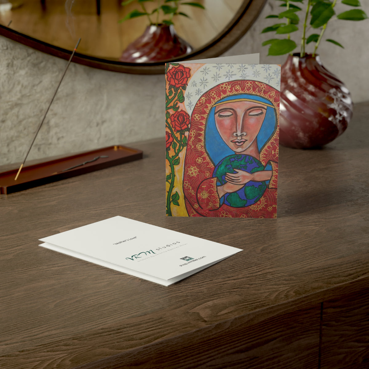 Virgin Mary Greeting Card | Mother's Love Christian Card | Catholic Greeting Card | Religious Art Card | Inspirational Faith Card
