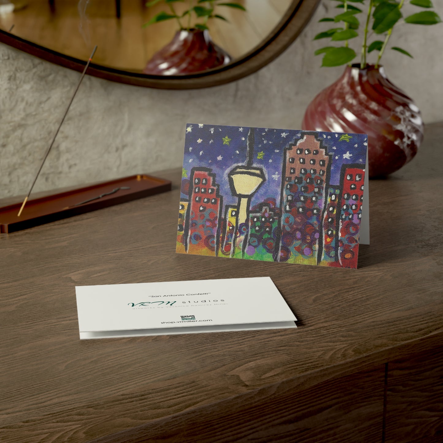 San Antonio Greeting Card | Texas Cityscape Card | San Antonio Skyline Art Card | Texas Gift | Blank Note Card | Original Artwork