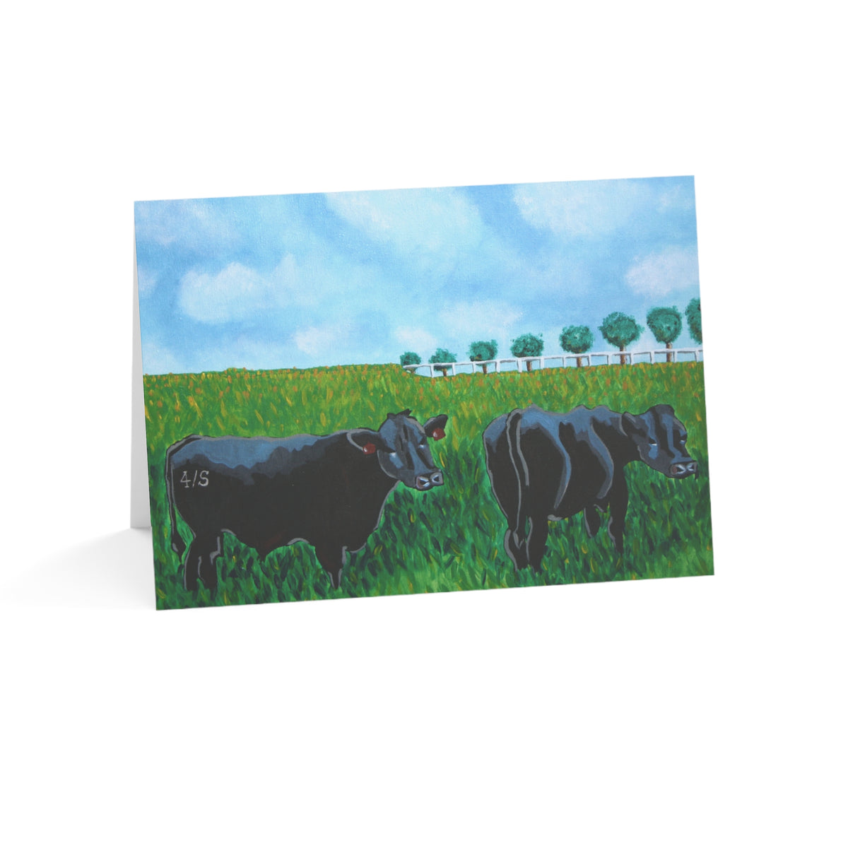 Black Angus Cow Greeting Card | Farm Animal Art Card | Rustic Ranch Greeting Card | Country Gift | Original Artwork by VRM Studios