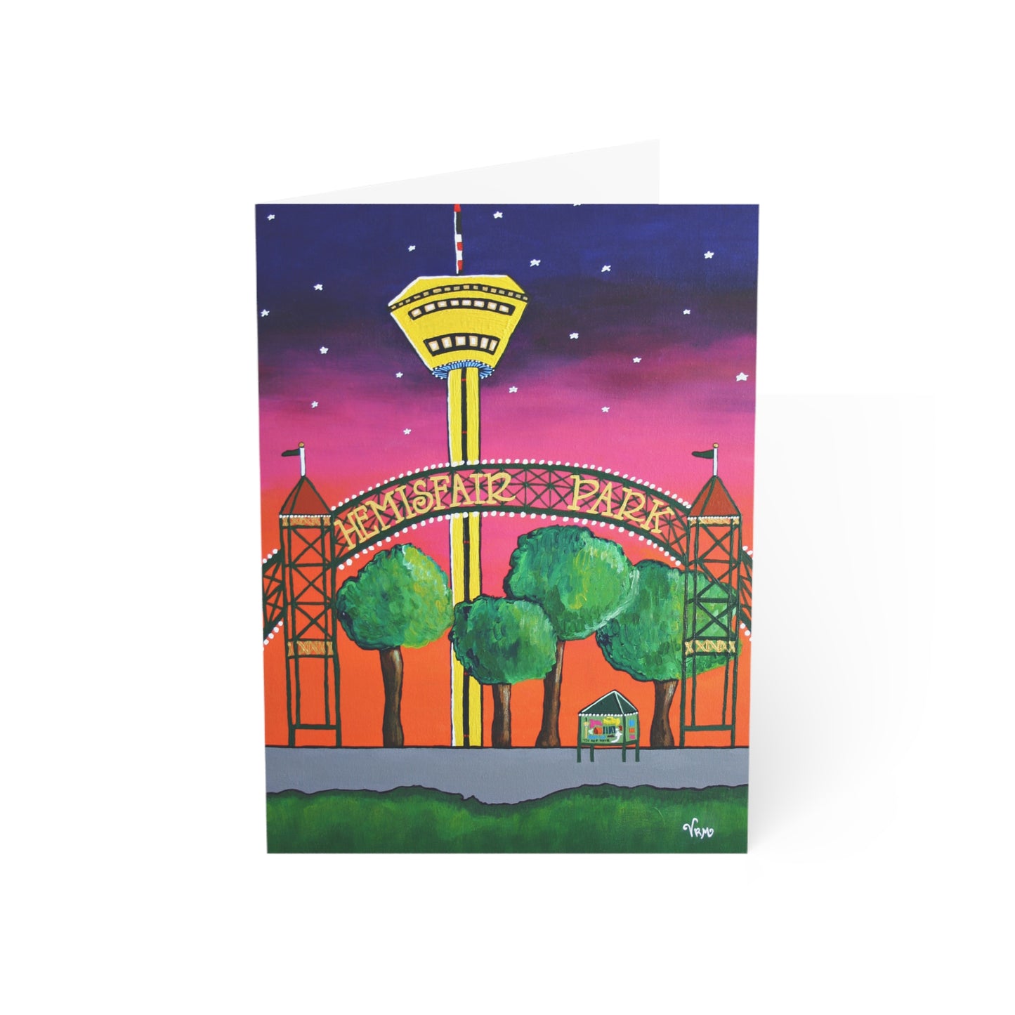 Hemisfair Park Greeting Card | San Antonio Texas Art Card | Downtown San Antonio Gift | Texas Landmark | Original Artwork by VRM Studios
