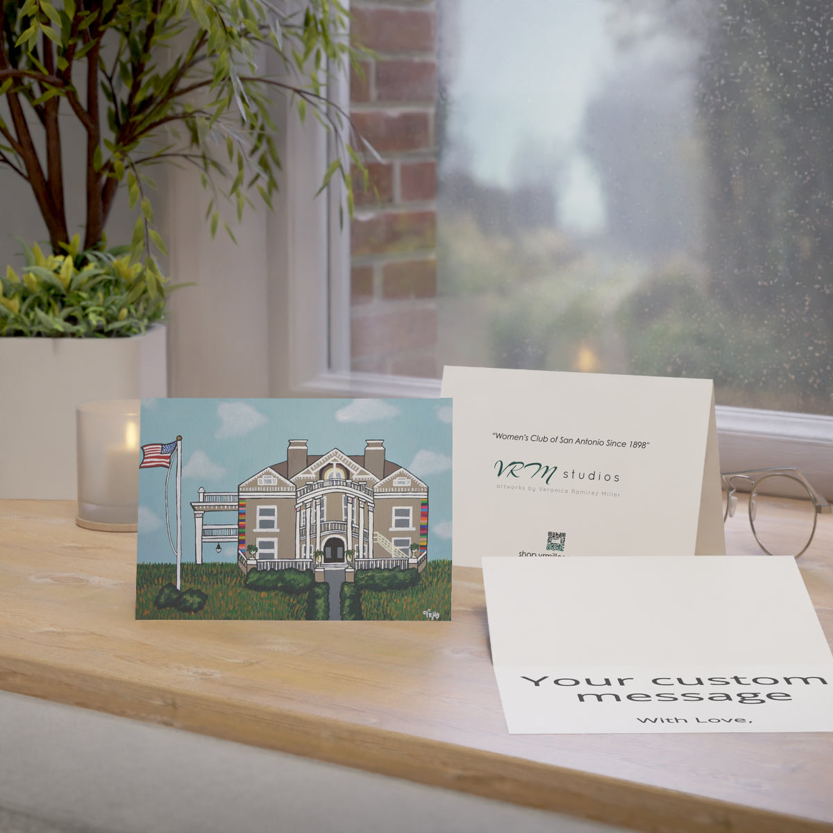 Women's Club of San Antonio Greeting Card | Historic San Antonio Art Card | Texas Landmark Gift | Original Artwork by VRM Studios