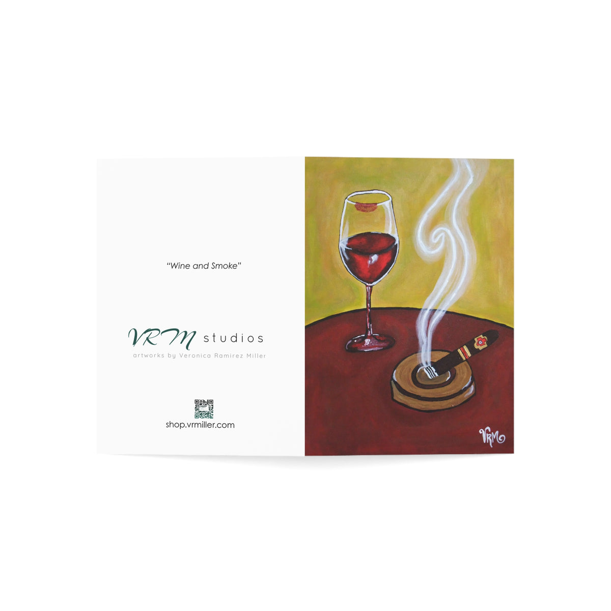Red Wine Greeting Card | Wine Lover Gift | Wine Glass Art Card | Blank Note Card | Sommelier Gift | Original Artwork by VRM Studios