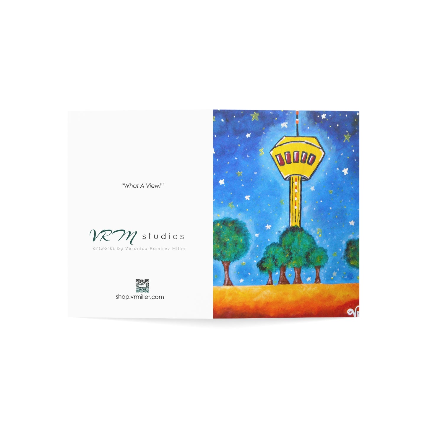 Tower of the Americas Greeting Card | San Antonio Texas Art Card | Texas Landmark Gift | Skyline Greeting Card | Original Artwork
