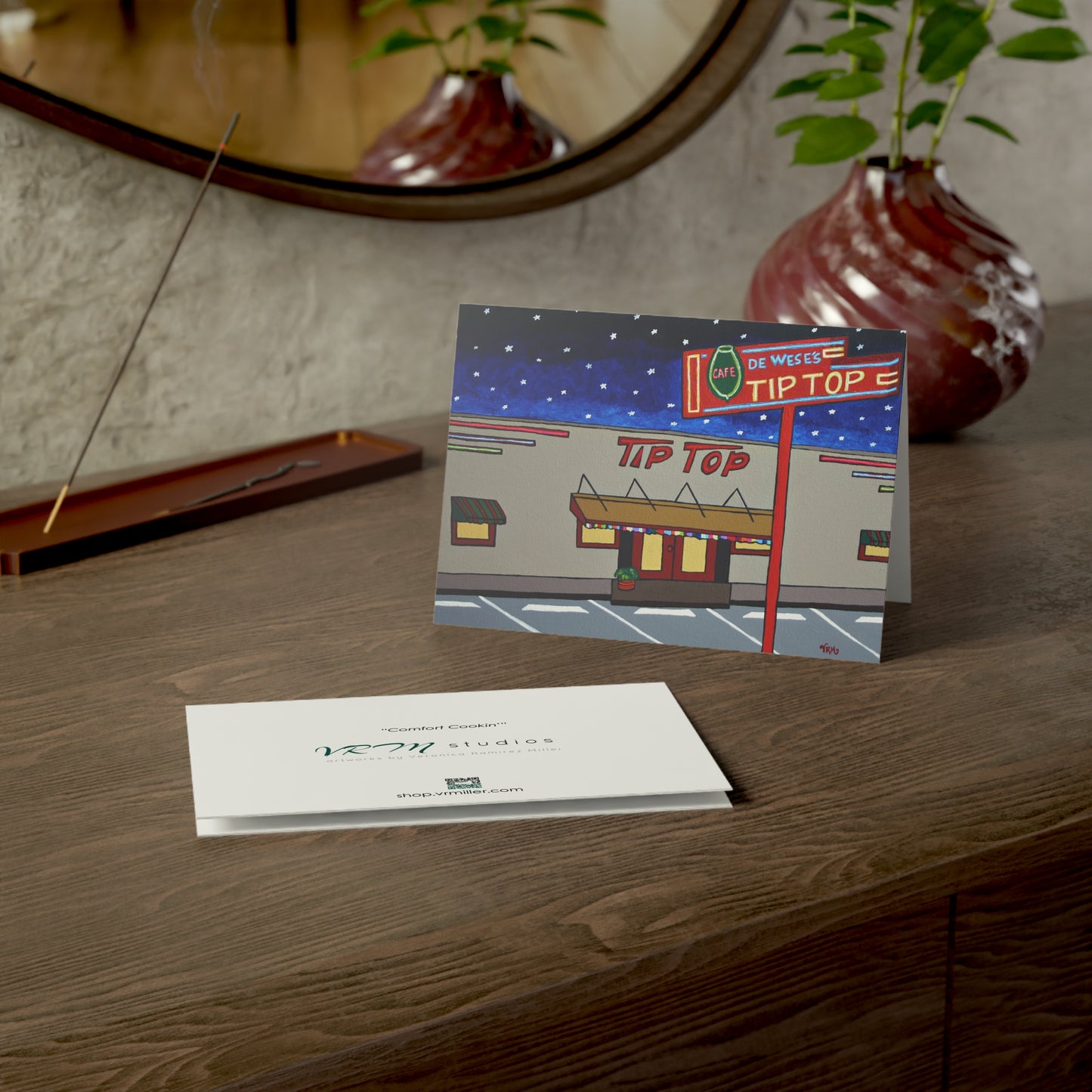 Tip Top Cafe Greeting Card | San Antonio Texas Art Card | Historic Diner Illustration | Texas Gift | Original Artwork by VRM Studios