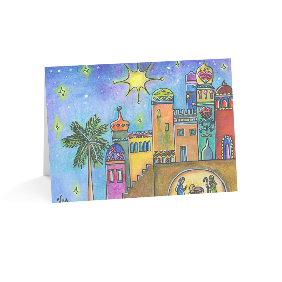 Star of Bethlehem Christmas Card | Nativity Greeting Card | Christian Christmas Card | Religious Holiday Card | Original Artwork