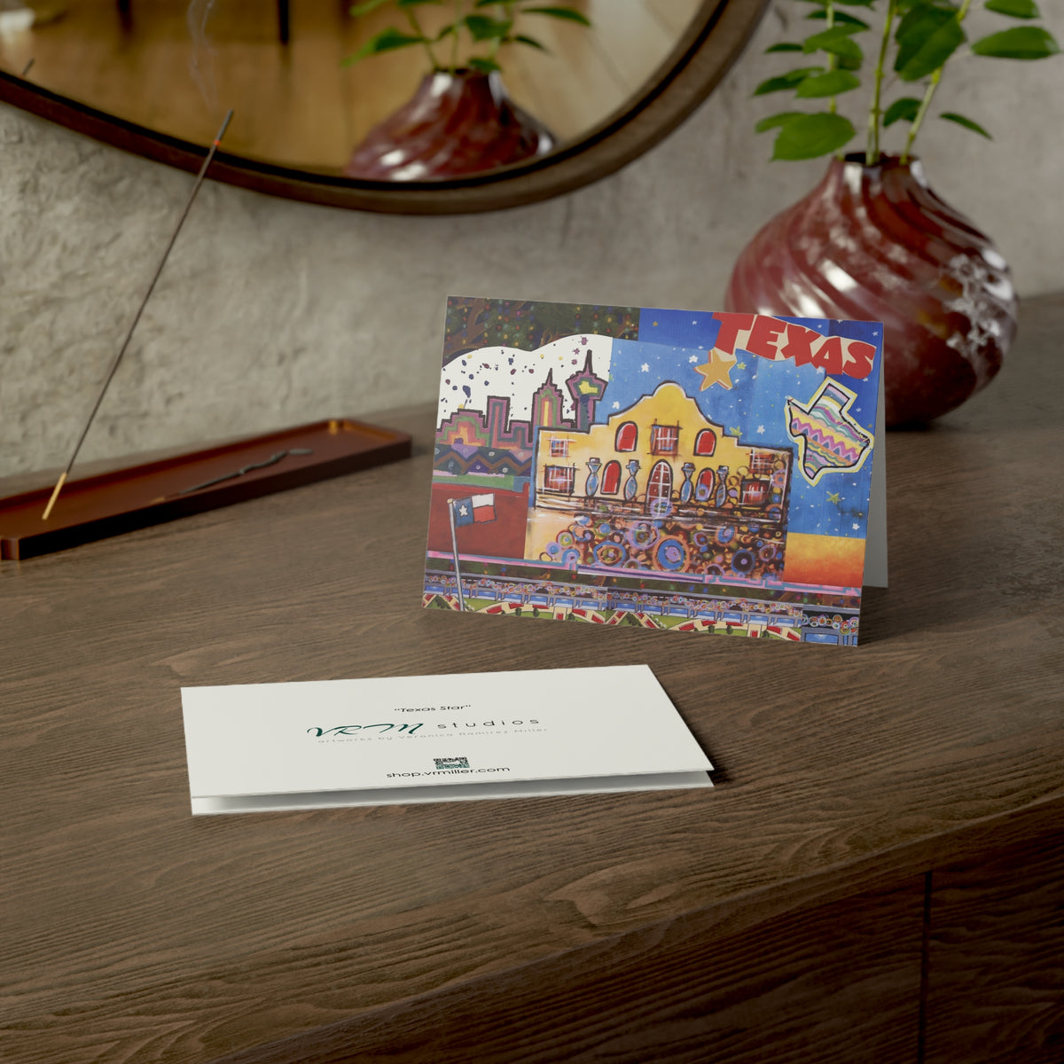 Texas Star Greeting Card | Colorful Lone Star Art Card | Texas Pride Gift | Blank 5x7 Note Card | Original Art by VRM Studios