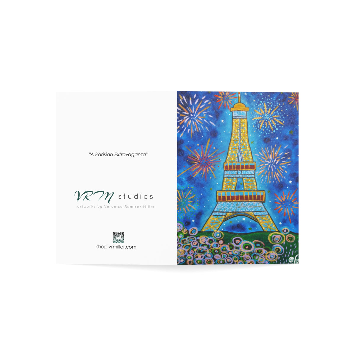 Eiffel Tower Greeting Card | Paris Art Card | Paris Skyline Greeting Card | France Travel Gift | Romantic Card | Original Artwork