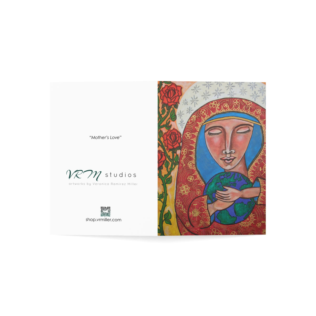 Virgin Mary Greeting Card | Mother's Love Christian Card | Catholic Greeting Card | Religious Art Card | Inspirational Faith Card