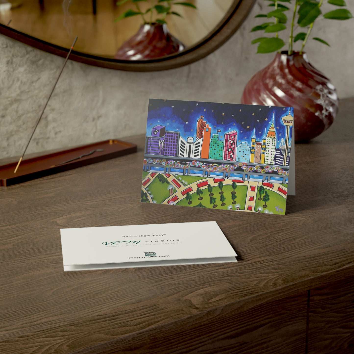 San Antonio Skyline Greeting Card | San Antonio Texas Art Card | Texas Cityscape Card | Texas Gift | Original Artwork by VRM Studios