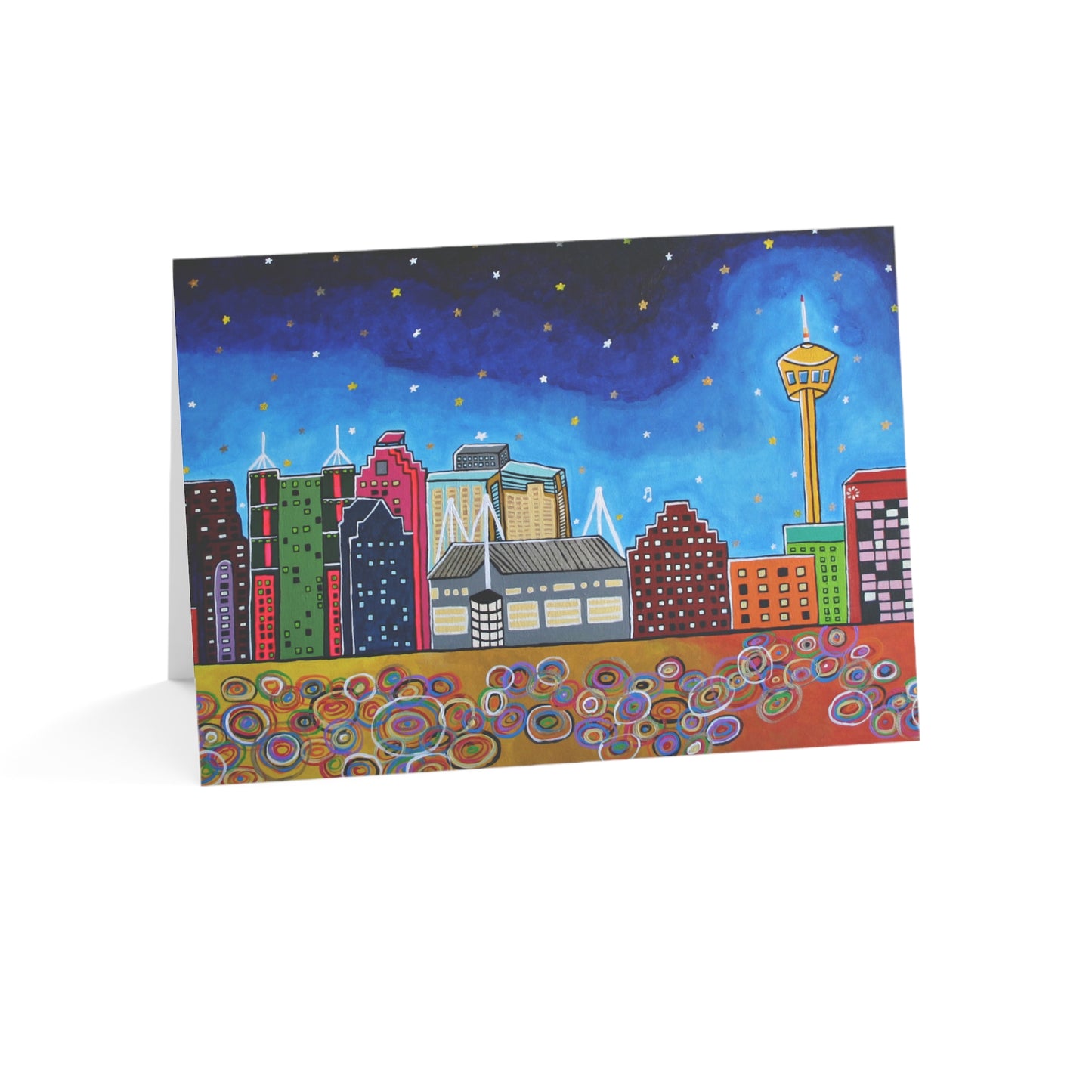 San Antonio Skyline Greeting Card | Texas Cityscape Art Card | Alamo City Gift | San Antonio Souvenir | Original Artwork by VRM Studios