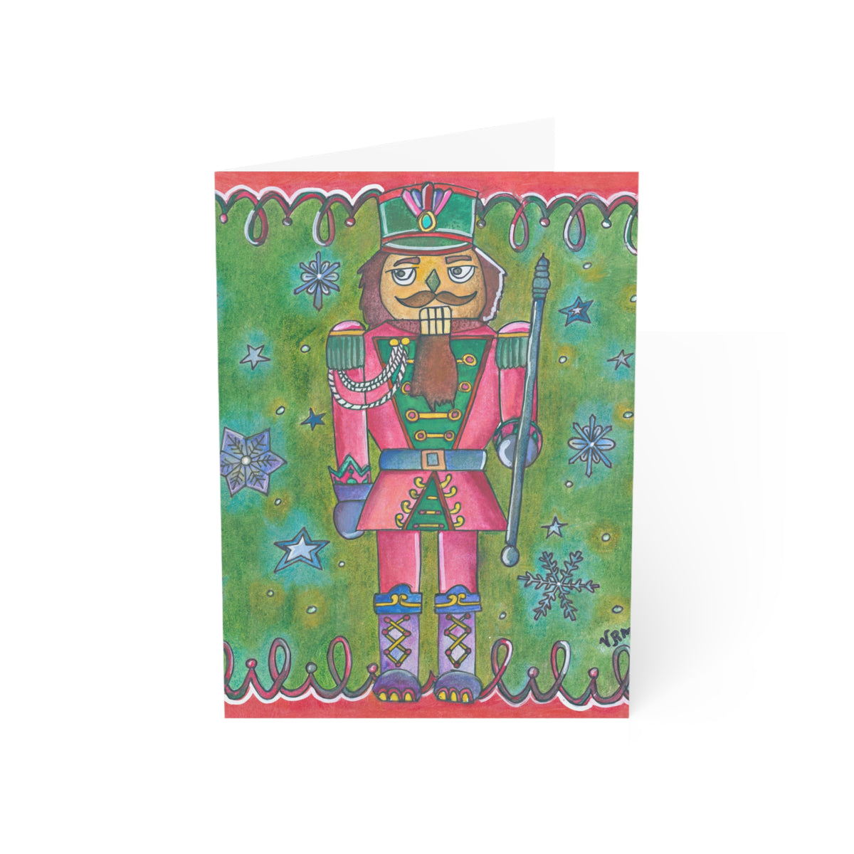 Nutcracker Christmas Card | Nutcracker Soldier Greeting Card | Holiday Note Card | Christmas Keepsake | Original Art by VRM Studios