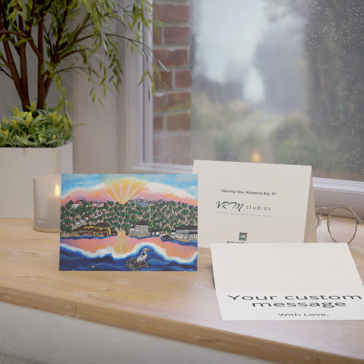 Horseshoe Bay Sunrise Greeting Card | Texas Hill Country Art | Lake LBJ Landscape | Texas Greeting Card | Original Artwork