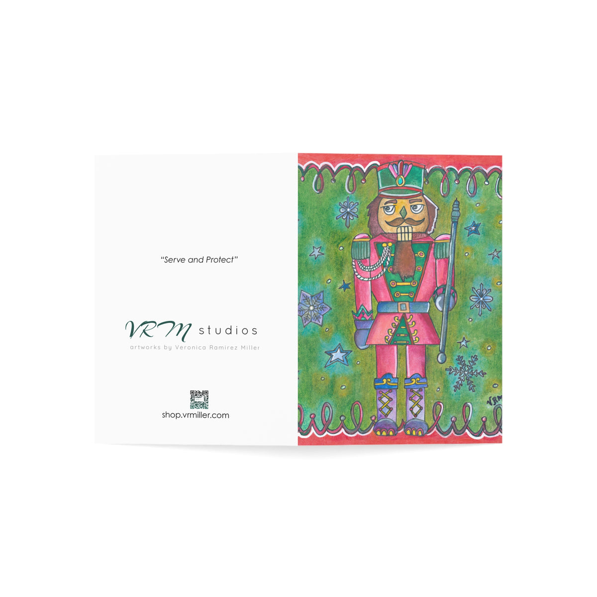 Nutcracker Christmas Card | Nutcracker Soldier Greeting Card | Holiday Note Card | Christmas Keepsake | Original Art by VRM Studios