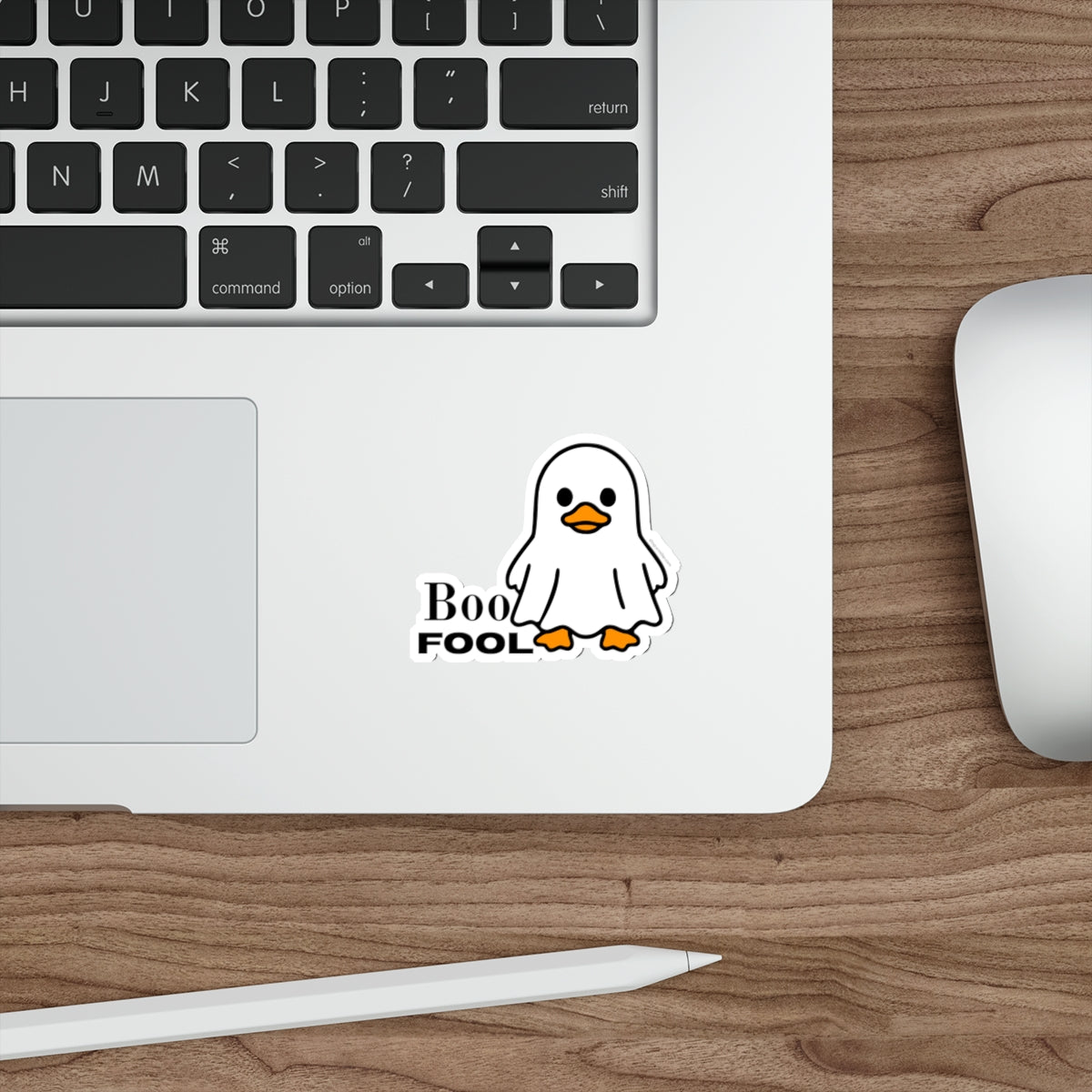 Boo Fool Duck Die-Cut Sticker — Cute Ghost Duck Halloween Sticker