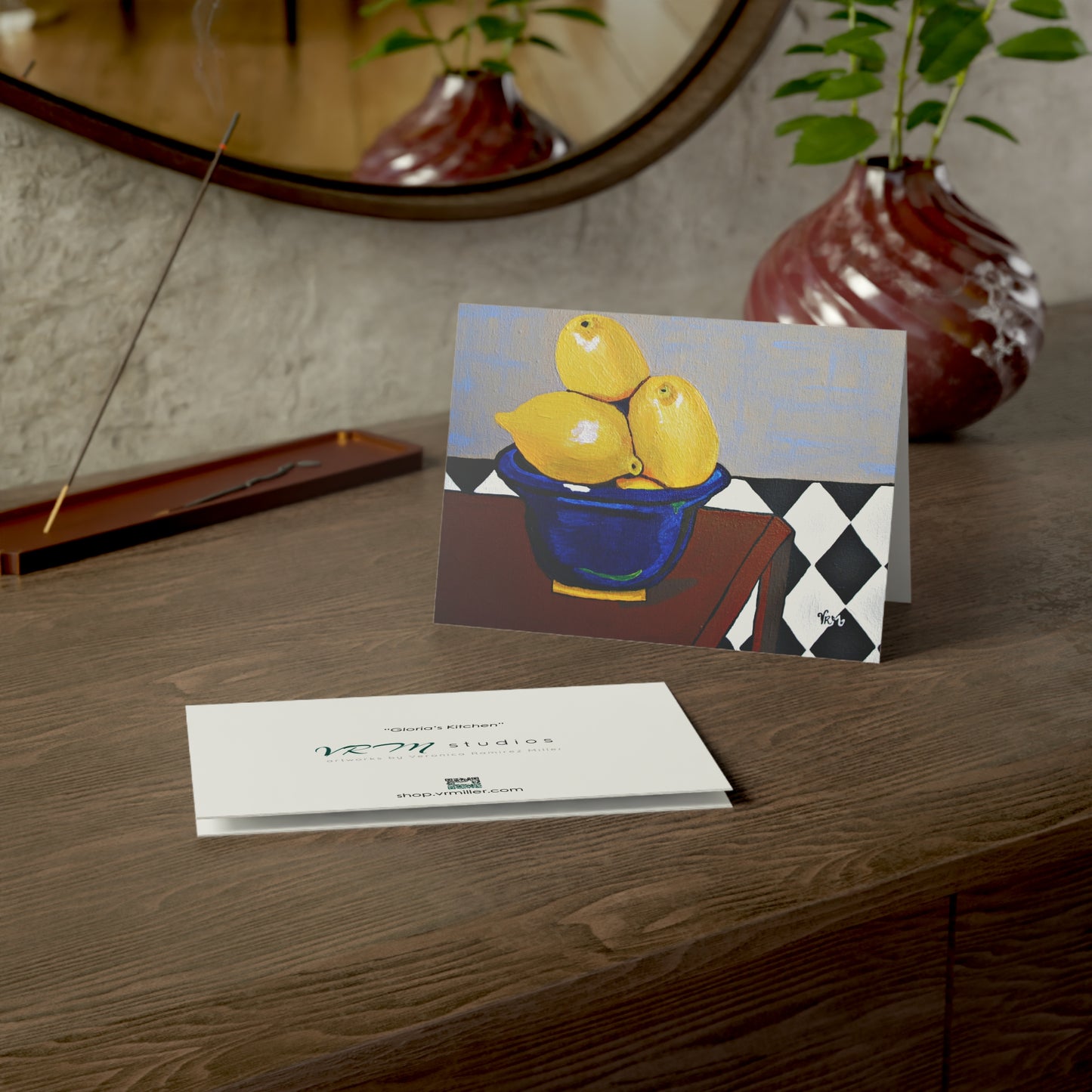 Lemon Greeting Card | Citrus Still Life Art Card | Kitchen Art Greeting Card | Housewarming Gift | Original Artwork by VRM Studios