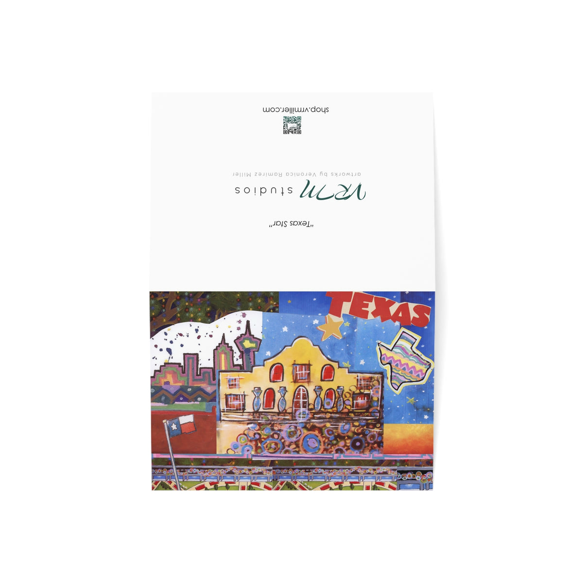 Texas Star Greeting Card | Colorful Lone Star Art Card | Texas Pride Gift | Blank 5x7 Note Card | Original Art by VRM Studios