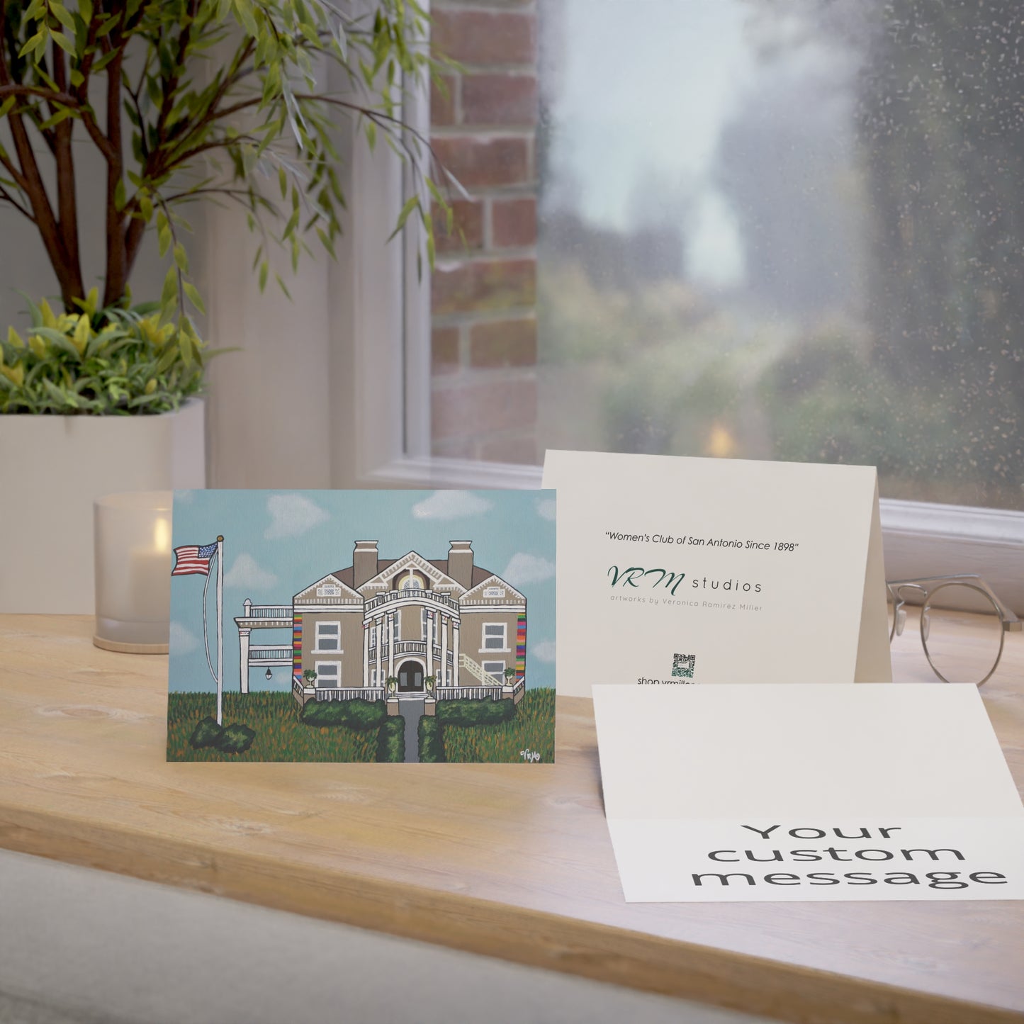 Women's Club of San Antonio Greeting Card | Historic San Antonio Art Card | Texas Landmark Gift | Original Artwork by VRM Studios