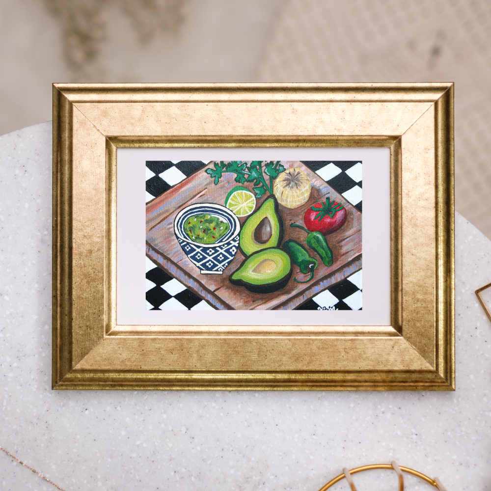 Guacamole Greeting Card | Avocado Art Card | Foodie Gift | Kitchen Art Greeting Card | Blank Note Card | Original Artwork by VRM Studios
