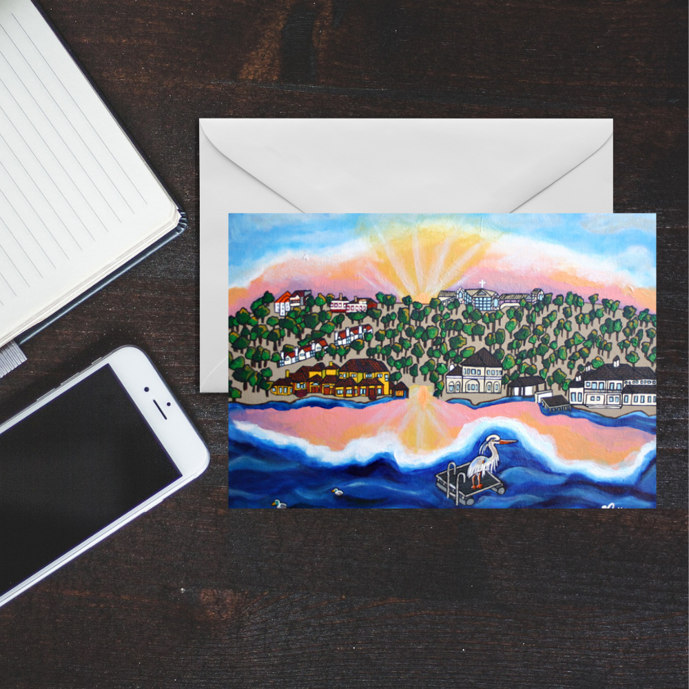 Horseshoe Bay Sunrise Greeting Card | Texas Hill Country Art | Lake LBJ Landscape | Texas Greeting Card | Original Artwork