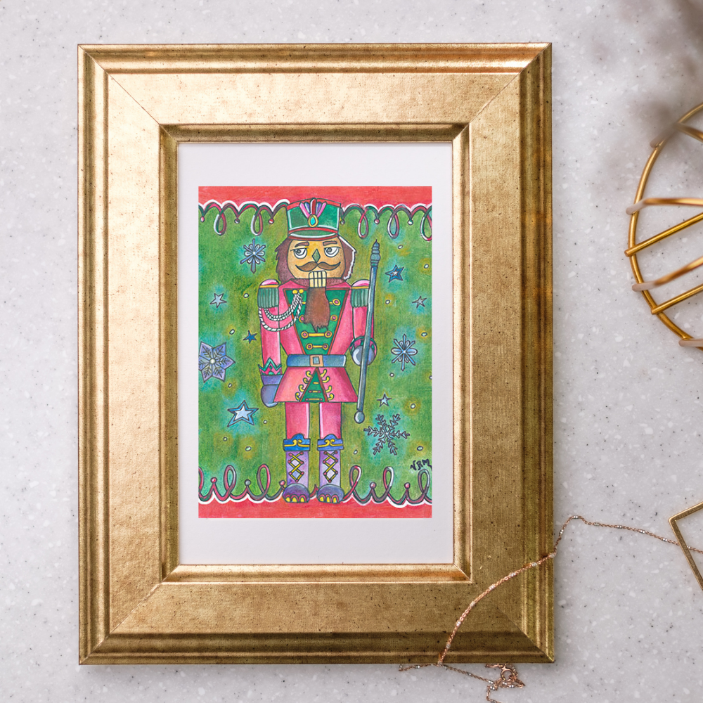 Nutcracker Christmas Card | Nutcracker Soldier Greeting Card | Holiday Note Card | Christmas Keepsake | Original Art by VRM Studios