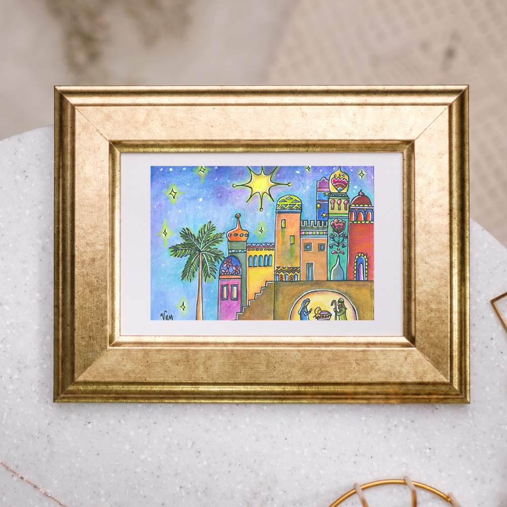 Star of Bethlehem Christmas Card | Nativity Greeting Card | Christian Christmas Card | Religious Holiday Card | Original Artwork