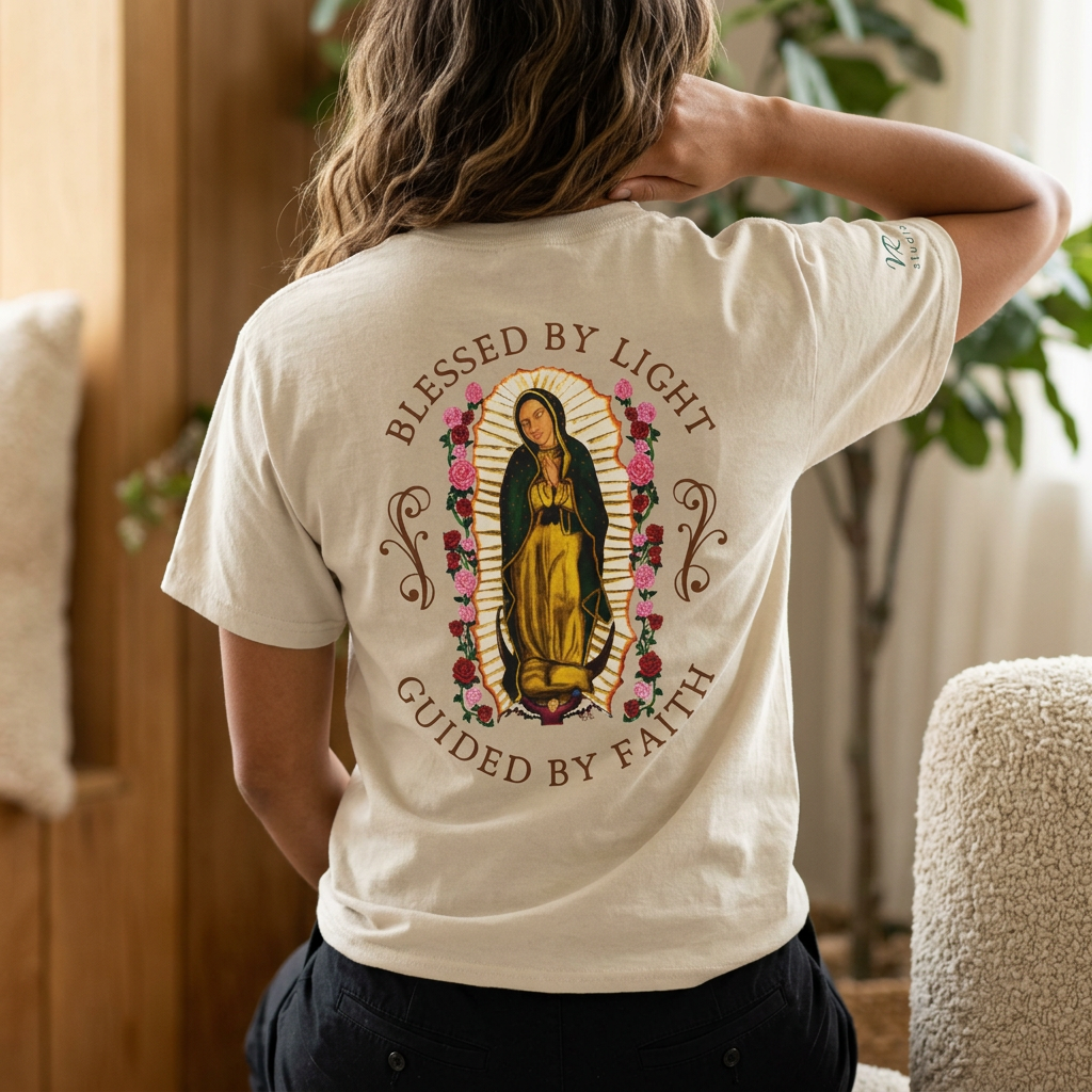 Our Lady of Guadalupe T-ShirtV | Virgin Mary Catholic Tee | Marian Devotional Shirt | Religious Gift | Mexican Faith Art