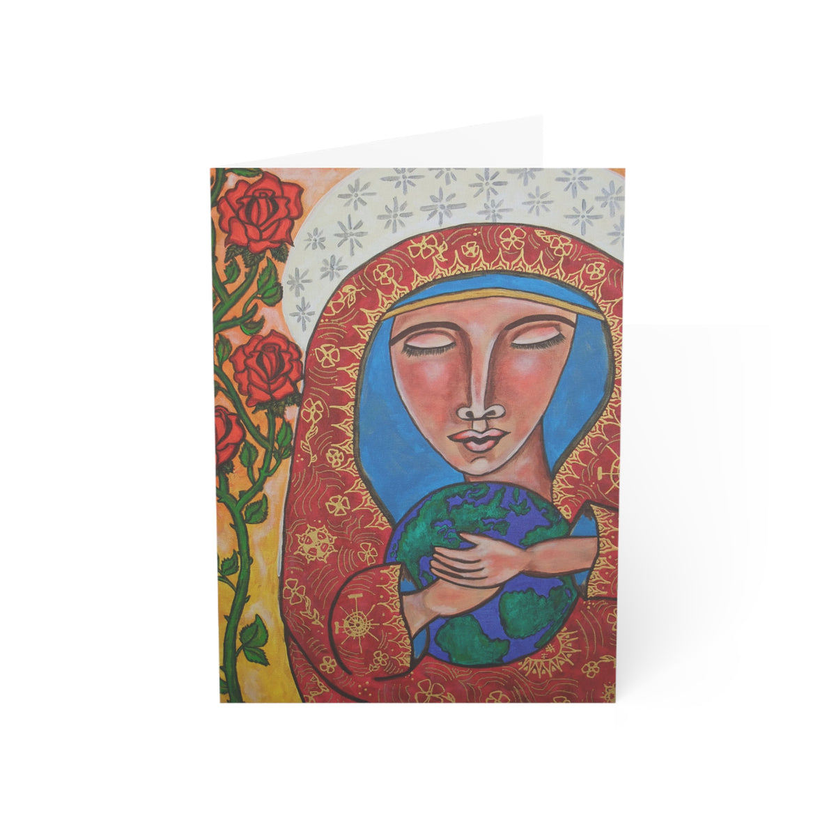 Virgin Mary Greeting Card | Mother's Love Christian Card | Catholic Greeting Card | Religious Art Card | Inspirational Faith Card