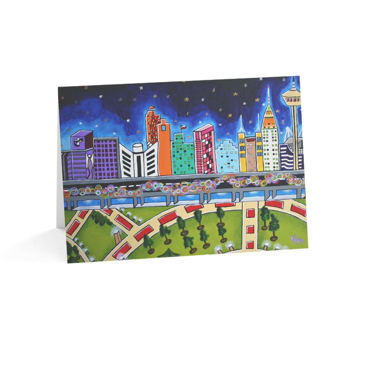 San Antonio Skyline Greeting Card | San Antonio Texas Art Card | Texas Cityscape Card | Texas Gift | Original Artwork by VRM Studios