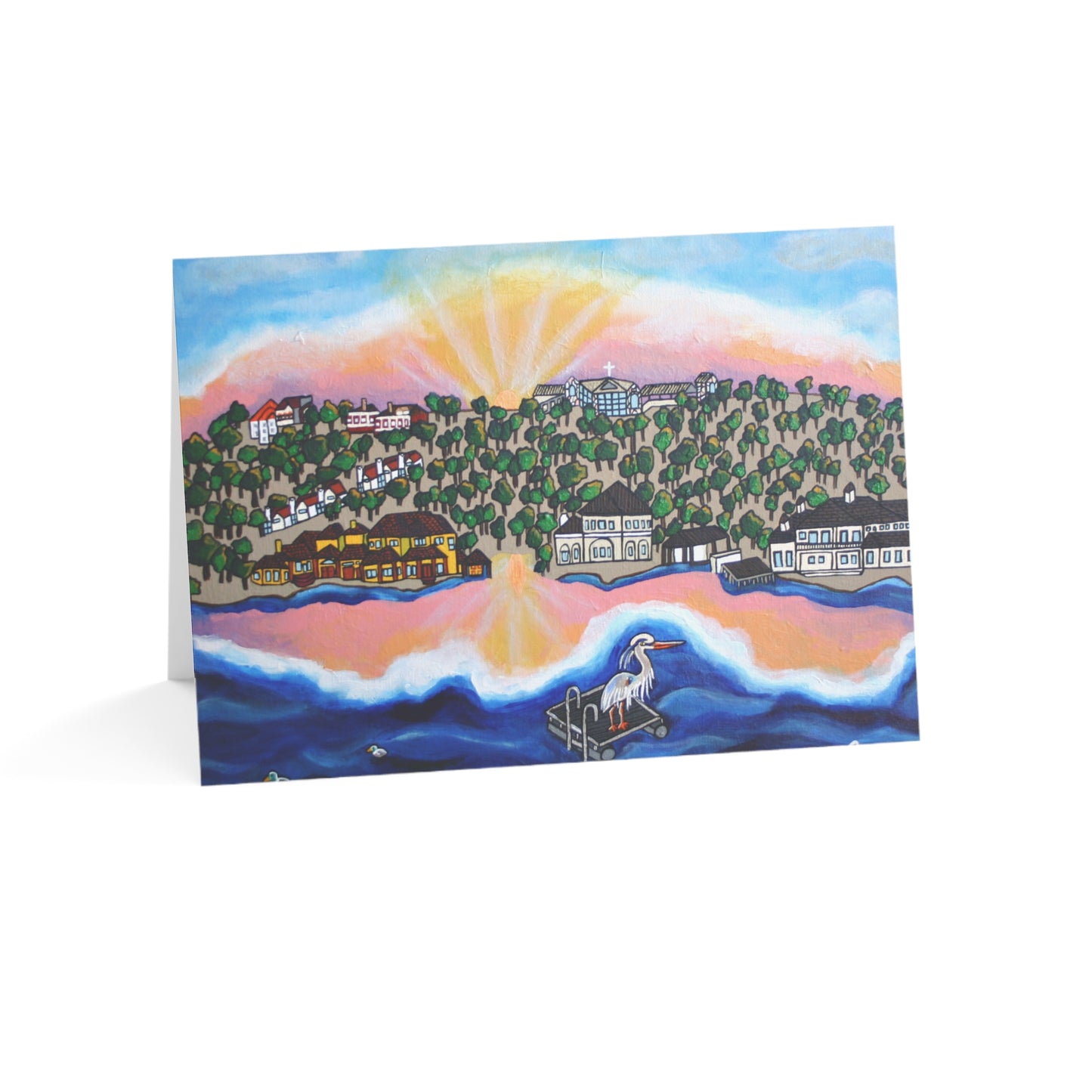 Horseshoe Bay Sunrise Greeting Card | Texas Hill Country Art | Lake LBJ Landscape | Texas Greeting Card | Original Artwork