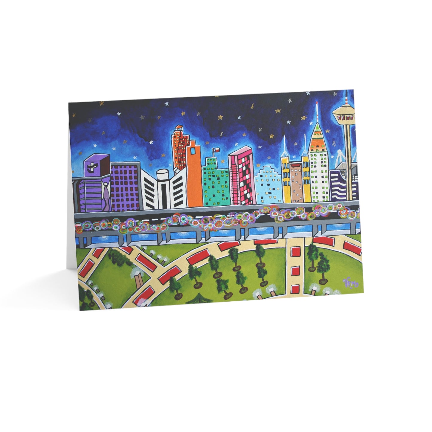 San Antonio Skyline Greeting Card | San Antonio Texas Art Card | Texas Cityscape Card | Texas Gift | Original Artwork by VRM Studios