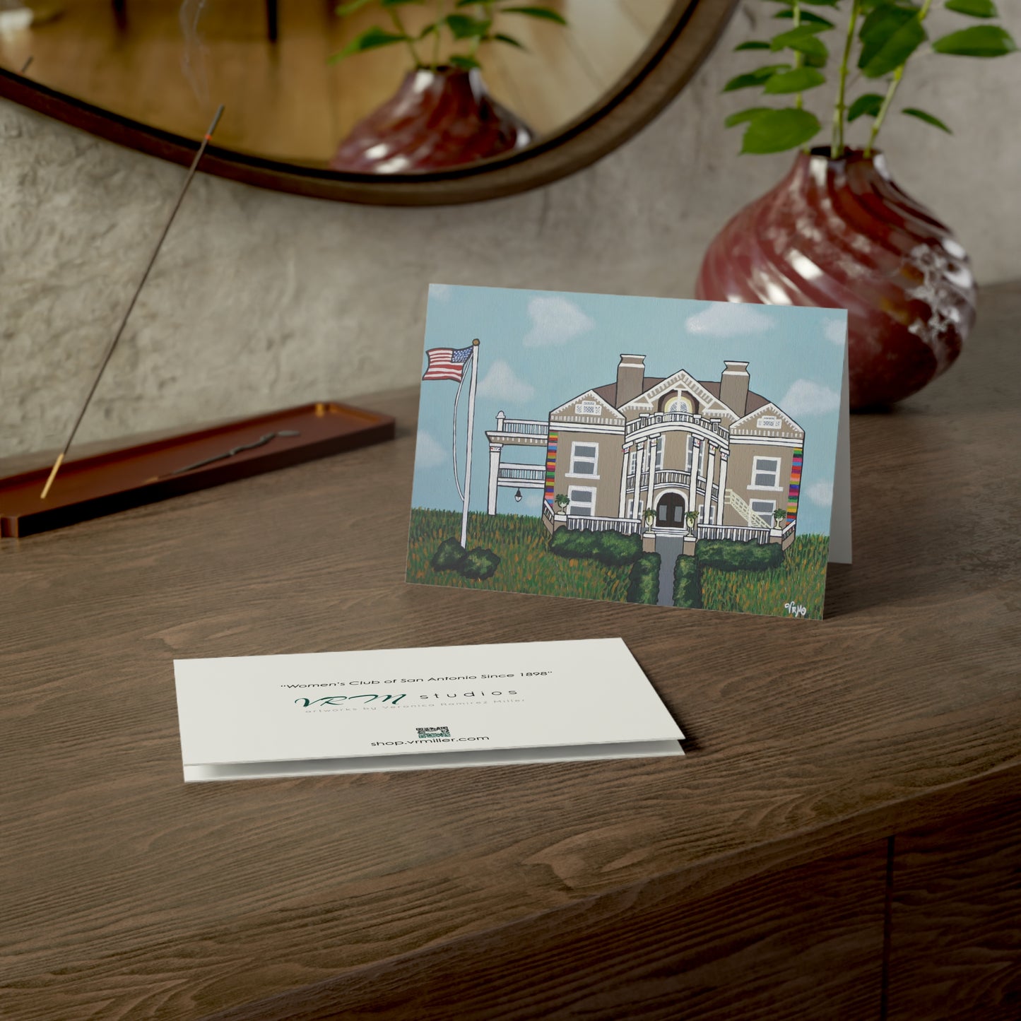 Women's Club of San Antonio Greeting Card | Historic San Antonio Art Card | Texas Landmark Gift | Original Artwork by VRM Studios