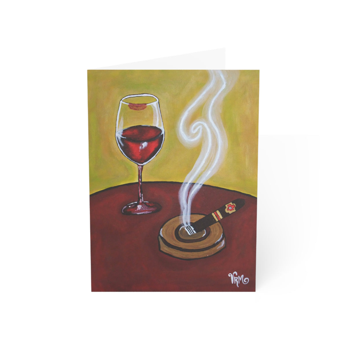 Red Wine Greeting Card | Wine Lover Gift | Wine Glass Art Card | Blank Note Card | Sommelier Gift | Original Artwork by VRM Studios